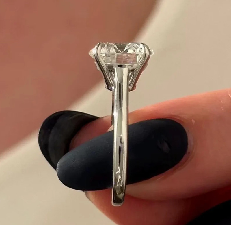 IGI 5Ct Round-Cut EF/VS1 Lab Grown Diamond Cathedral Wedding Ring Platinum 950