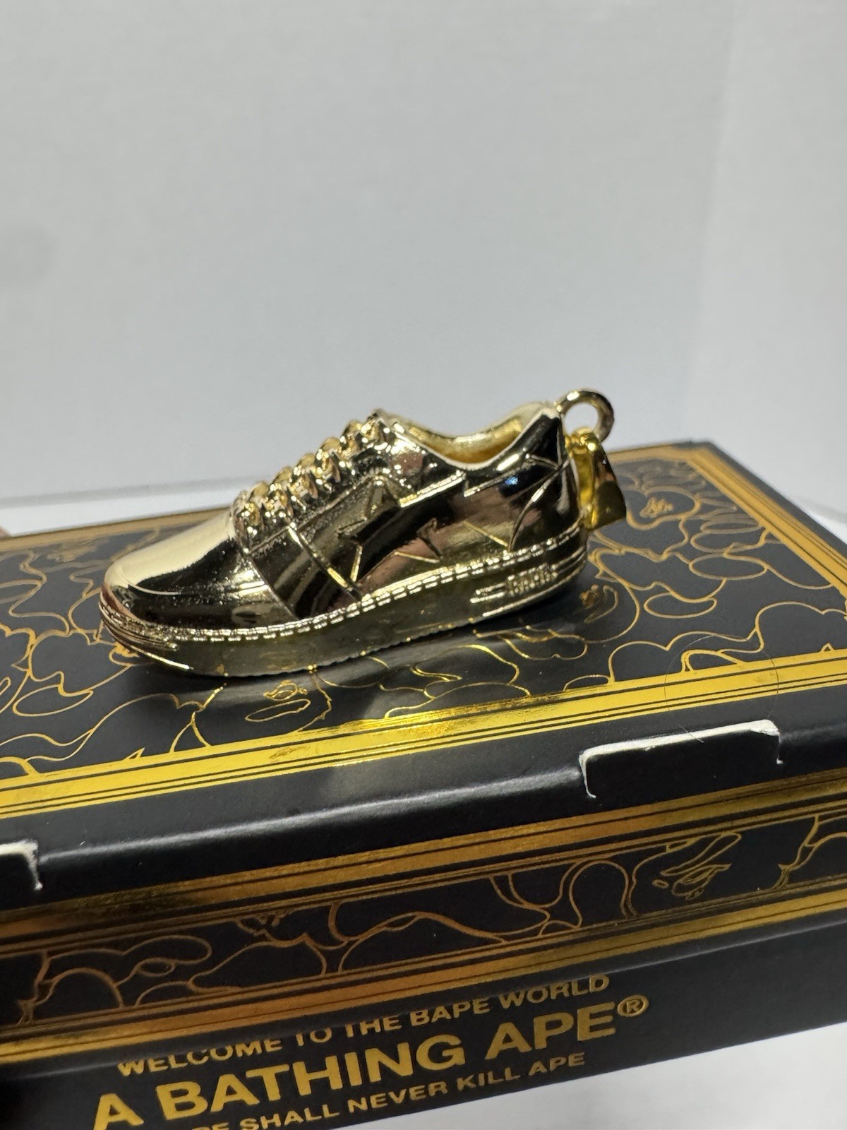 GOLD BAPE Sneaker pendant (PENDANT ONLY) with box. SEE DESCRIPTION!