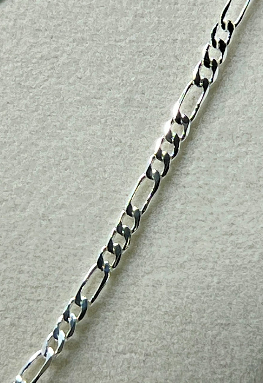 Silver‑Filled S925 • Figaro Chain Necklace • Italian Classic Style • 18″ 2.5mm
