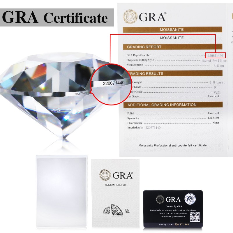 Wholesale Old European Cut Round 0.5-5ct D Color Moissanite Loose GRA VVS1