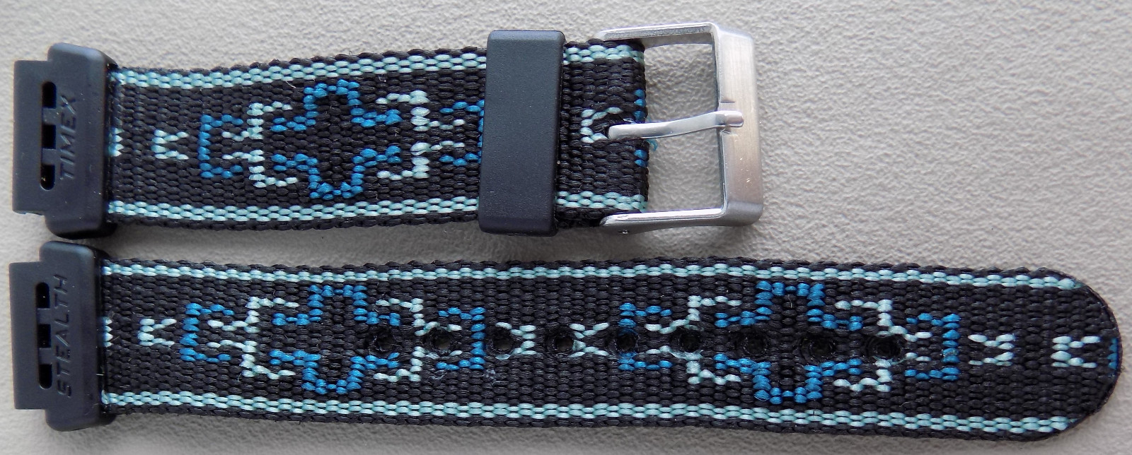 Timex Stealth Indiglo Black Nylon Water Resistant Sport 17mm Regular Watch Band