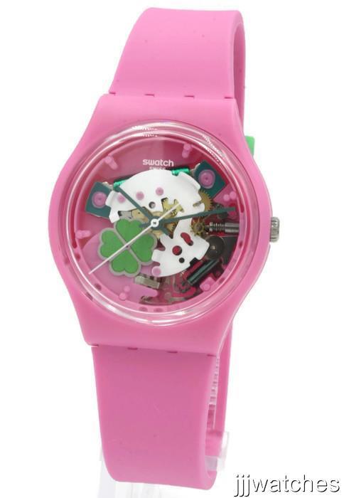 New Swiss Swatch Originals Flowerfull Get Lucky Pink Women Watch 34mm GP147 $80