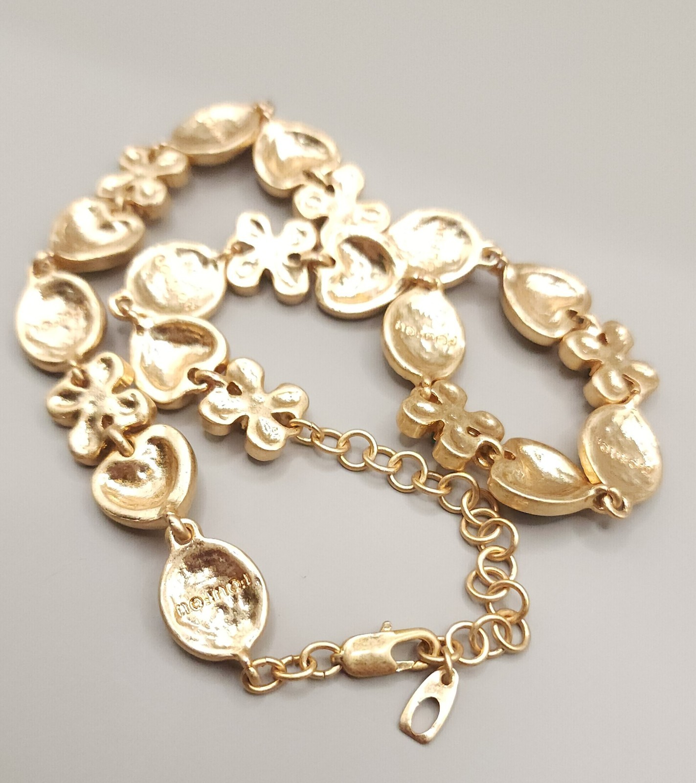 Frou Frou Matte Gold Cameo Necklace Choker Heart Flower Pink 90s Runway Style