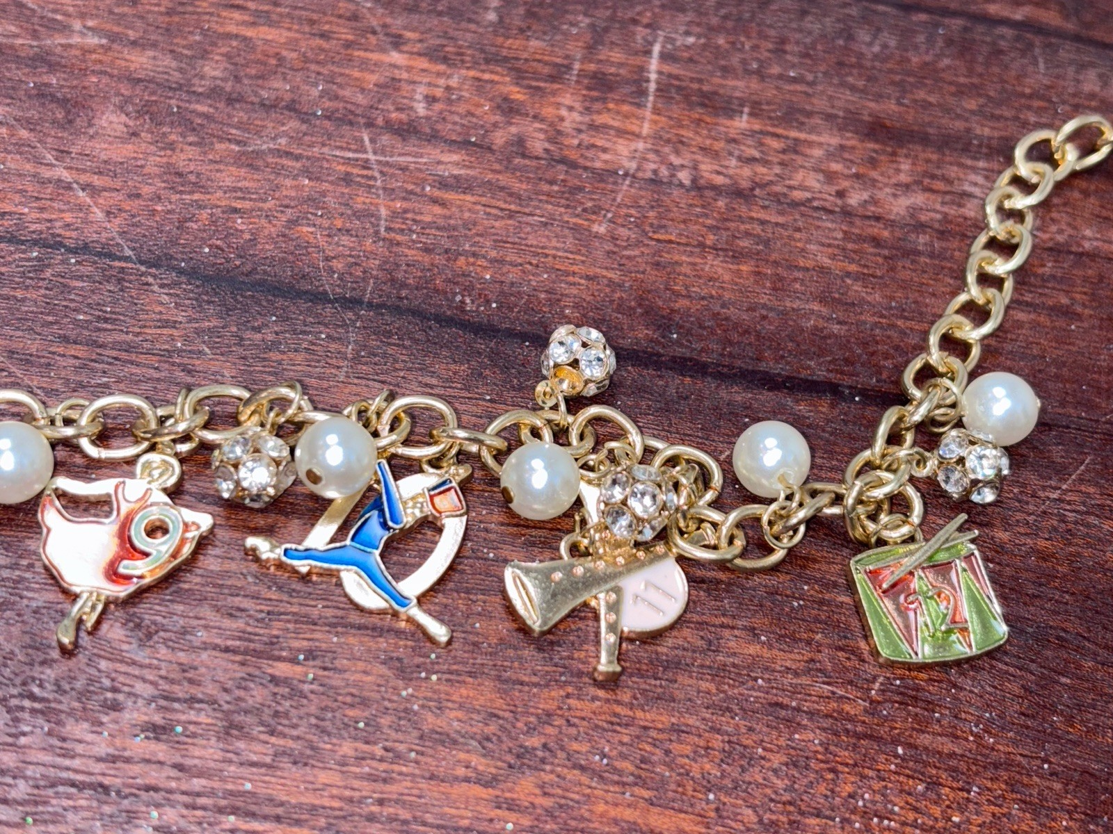 Women’s Gold Tone Christmas Necklace 12 Days Of Christmas Charms 30 Inch