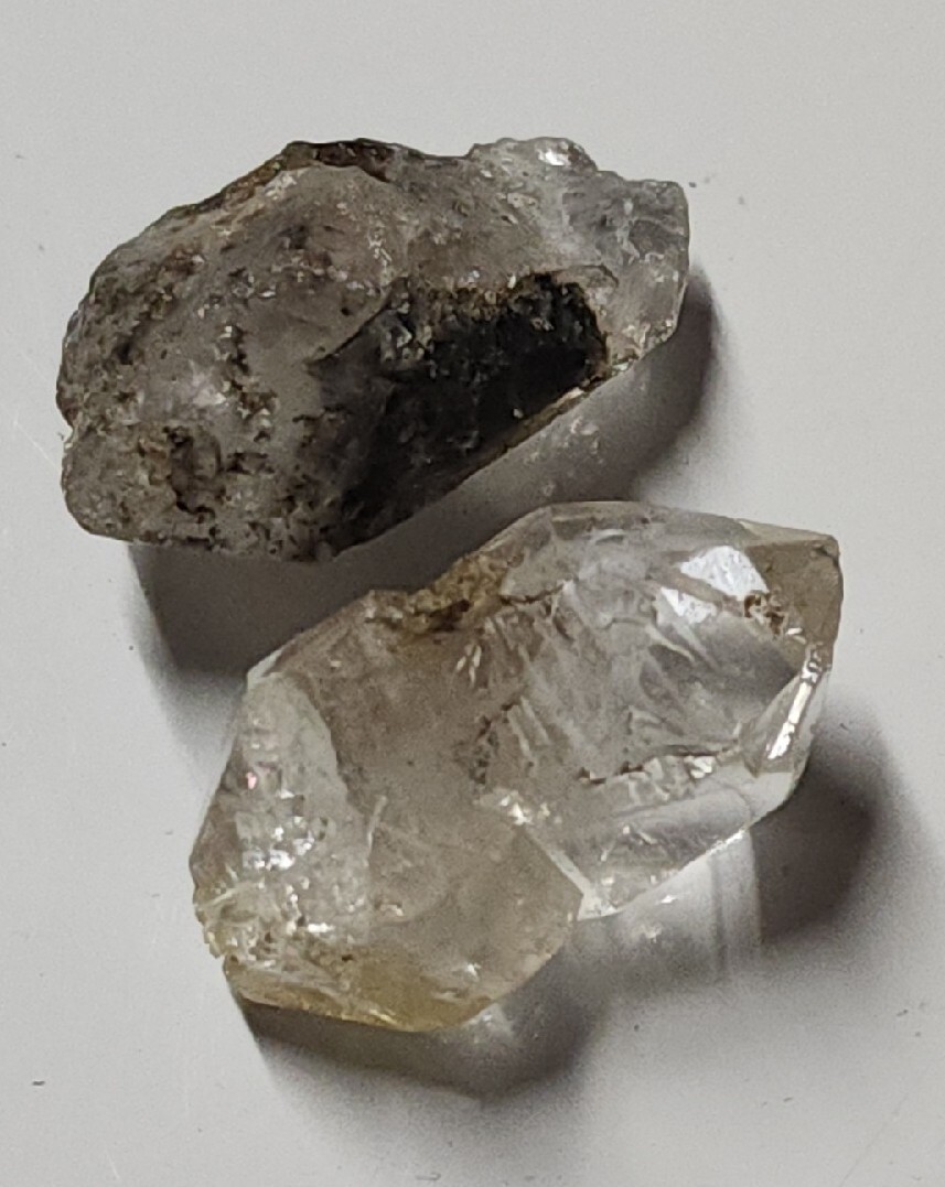Herkimer Diamonds Quartz Crystal Set Of 2-83cts, 16.5g Jewelry Pieces NY Dug