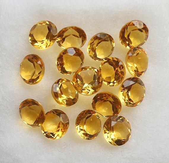 Natural Citrine Round Faceted Cut 3mm To 10mm Loose Gemstone