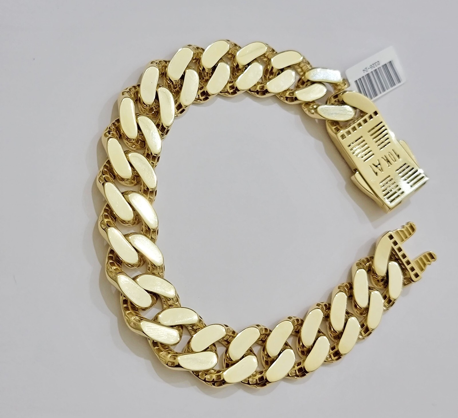 Mens 10k Yellow Gold Bracelet Royal Cuban Link 8.5 inch 15mm Real 10KT