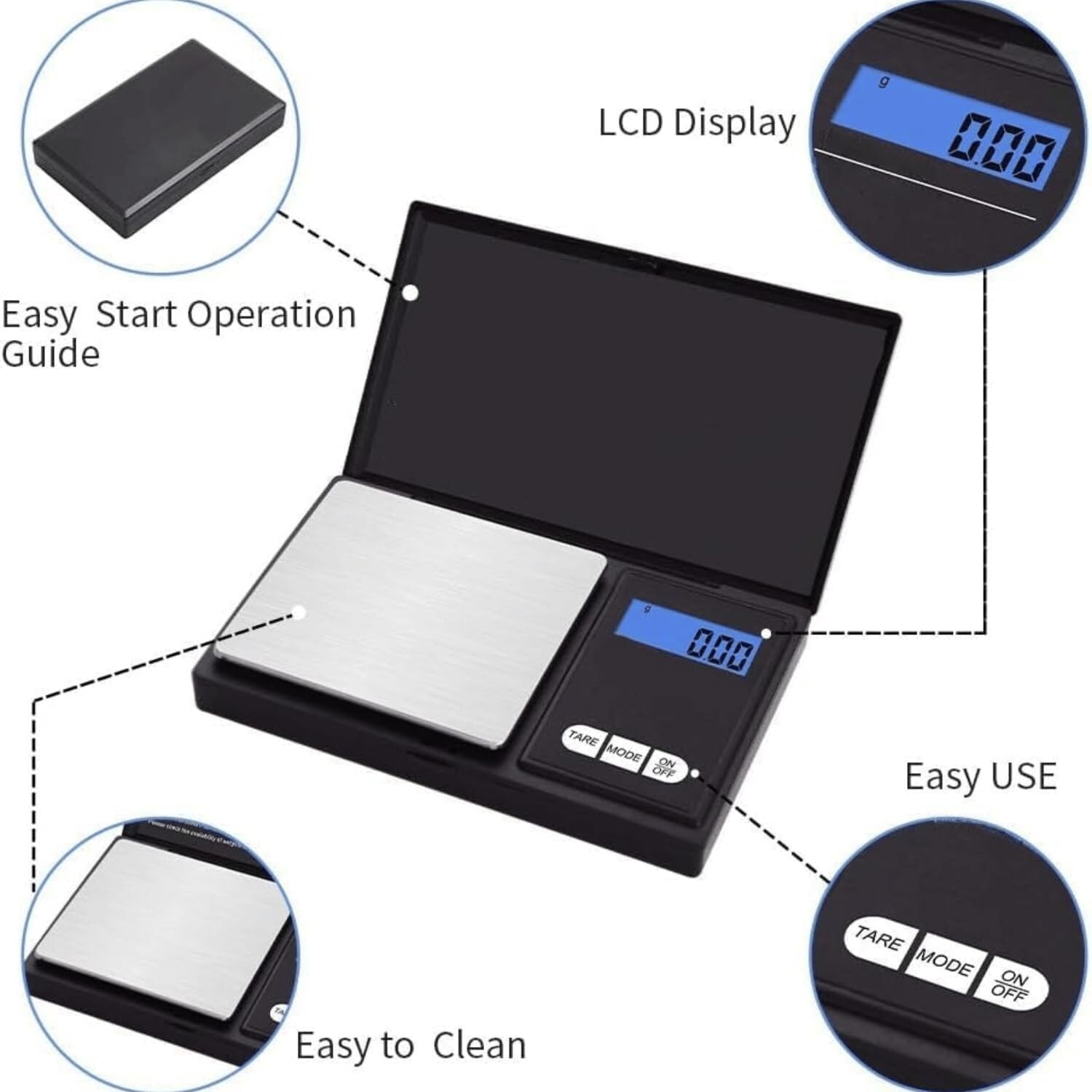 Digital Scale 200g x 0.01g Jewelry Gold Silver Coin Gram Pocket Size Herb Grain
