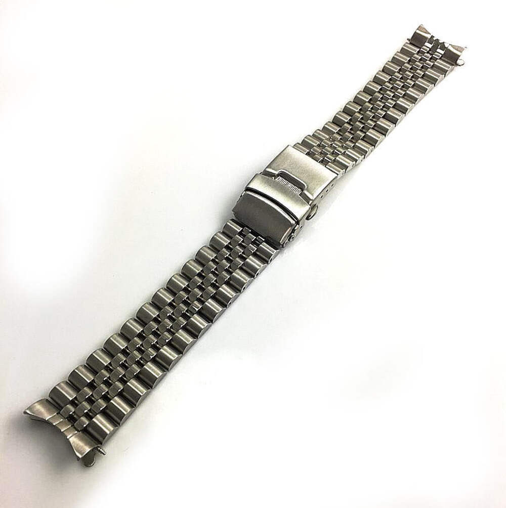 Metal Steel Jubilee Bracelet Curved End Replacement Watch Band Double Lock #7001