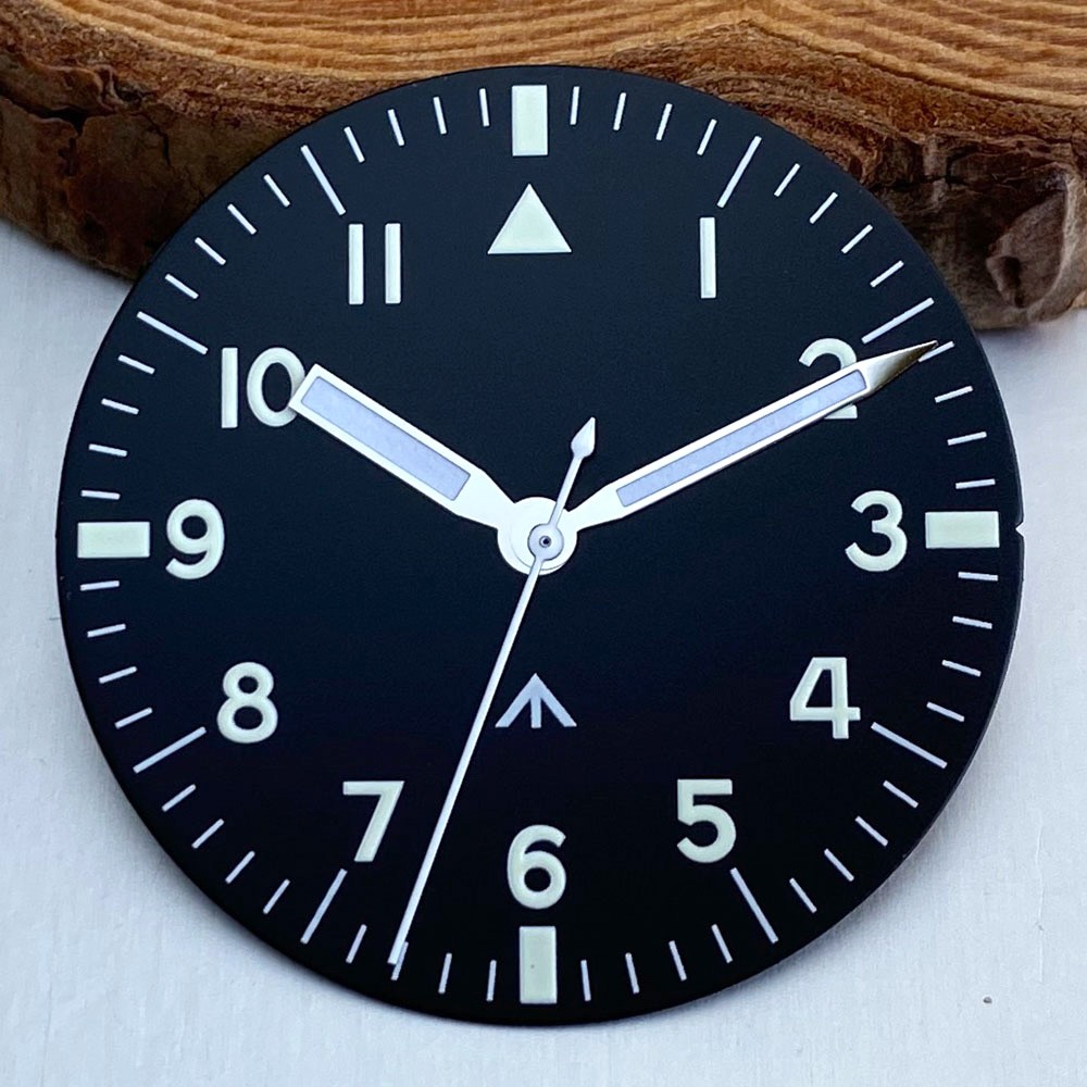 33.5mm Black Blue Watch Dial Hand Set Luminous Fit NH35 NH36 ETA 2824 VH31 Movt