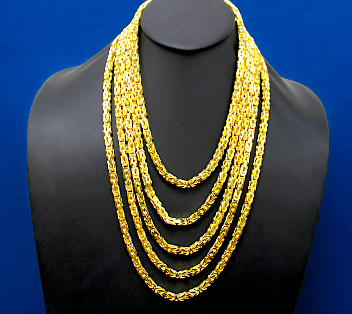 14K Yellow Gold 2mm-5mm Byzantine Square Box Chain Necklace All Sizes Real