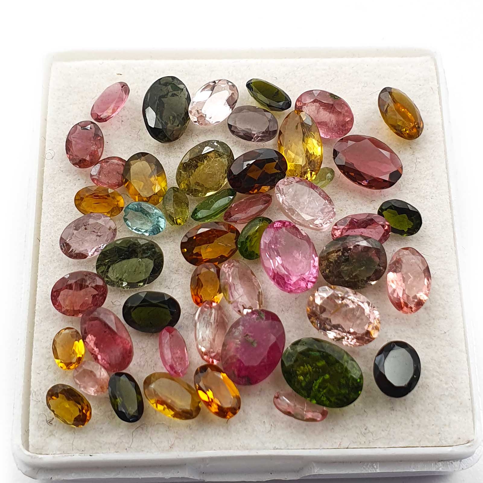 Natural Multi Tourmaline Oval Cut Loose Gemstone Lot 32 Pcs 3*4-5*7 MM 10 CT