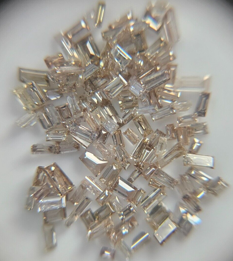 1CT (33-35pcs avg) 1.5 to 3.0 MM Natural light Brown Tapered baguette diamond.
