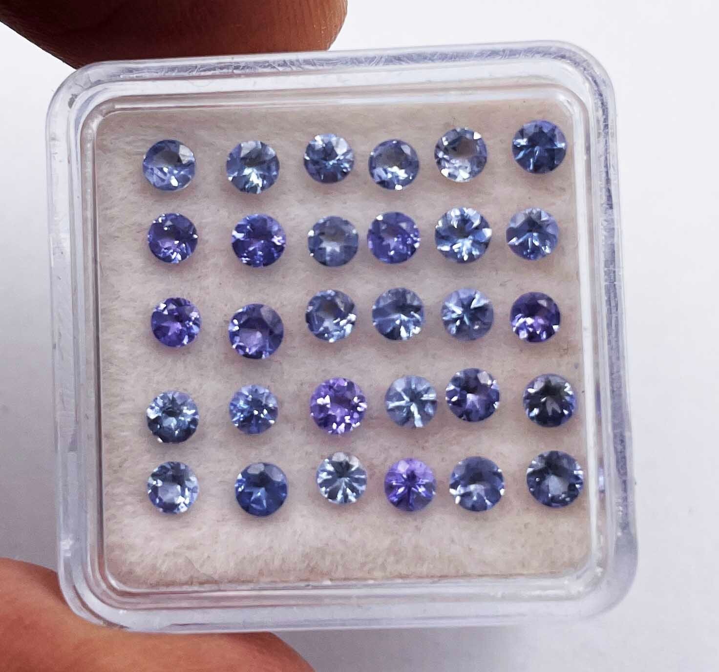 Natural Tanzanite Round Cut Loose Gemstone Lot 50 Pcs 2.50 MM 3.50 CT