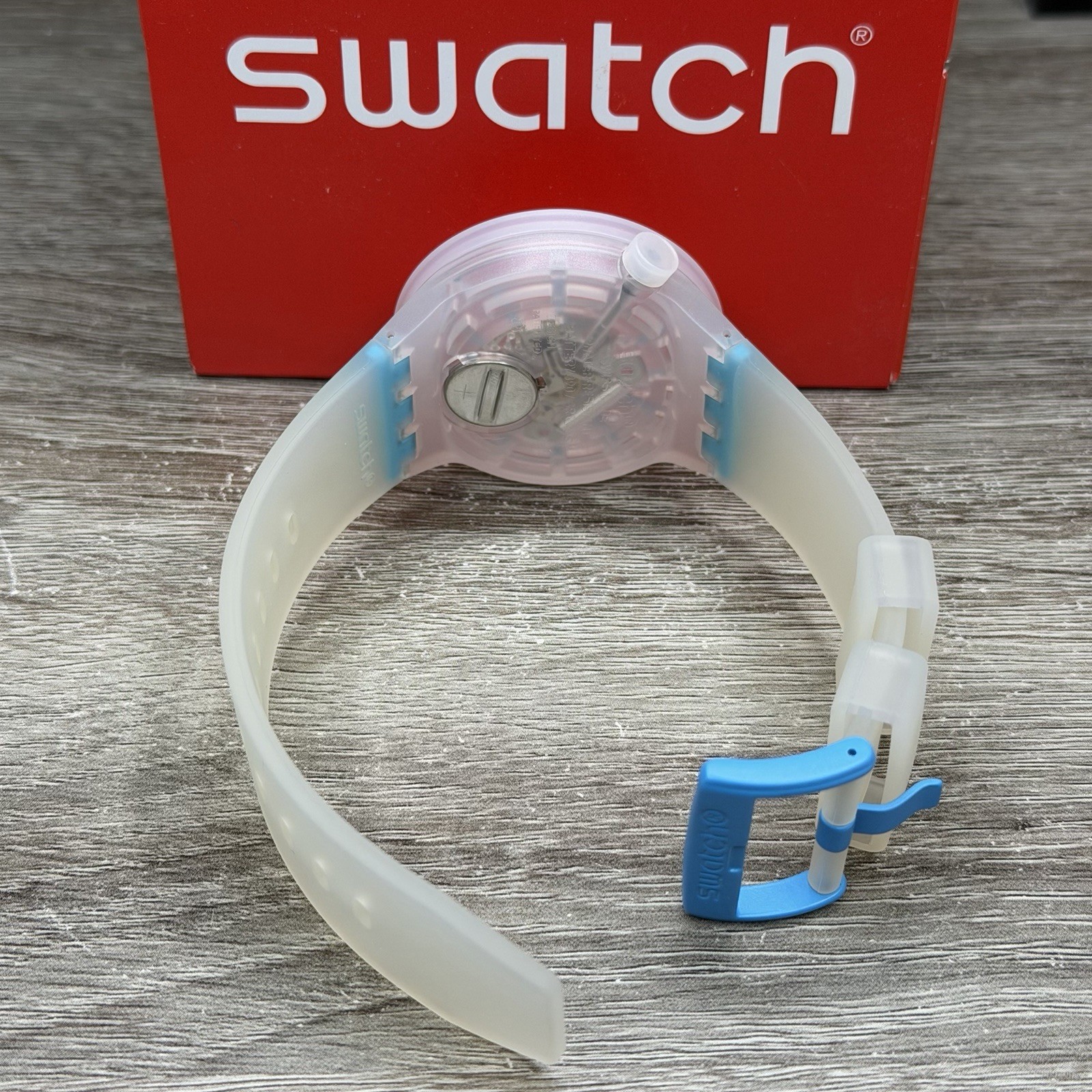 NEW✅SKELETON✅ Swatch Big Bold BLUEINJELLY Transparent Men’s Watch SO27E105