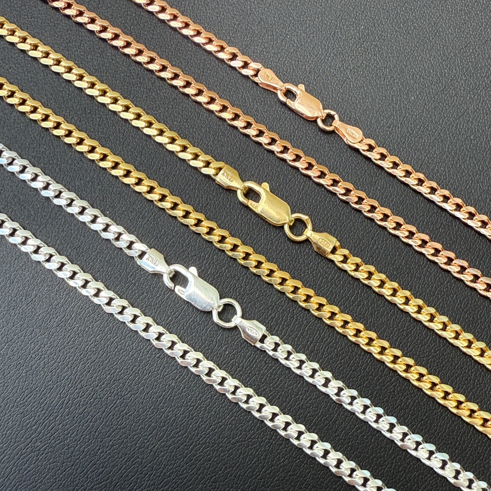 3.5mm Miami Cuban Chain- 925 Sterling Silver, 14k Gold Vermeil, 14k Rose Vermeil