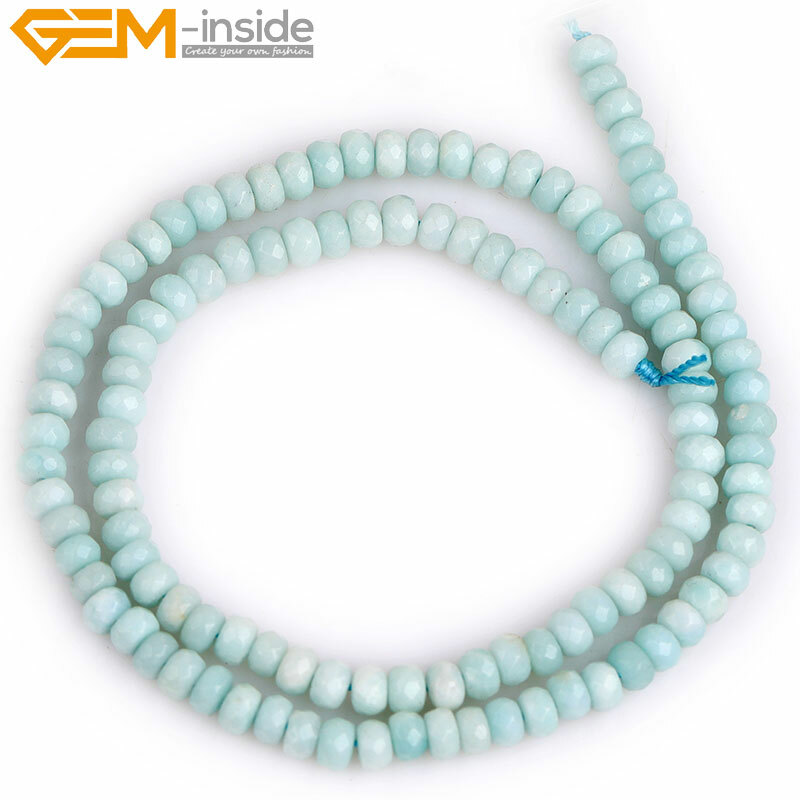 Natural Amazonite Rondelle Spacer Beads Gemstone Loose Beads Jewelry Making 15″