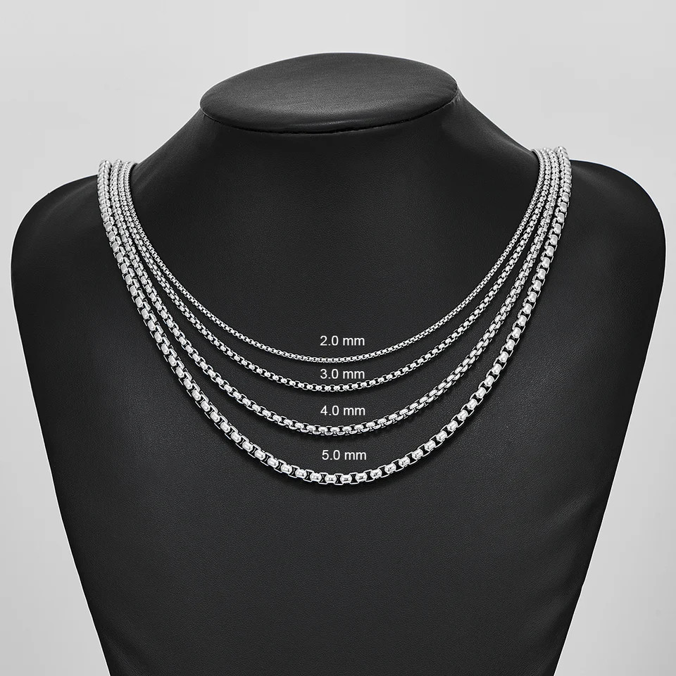 Stainless Steel Curb Chain Necklace 2-6mm Classic 14-40 Inch Long Men Jewelry