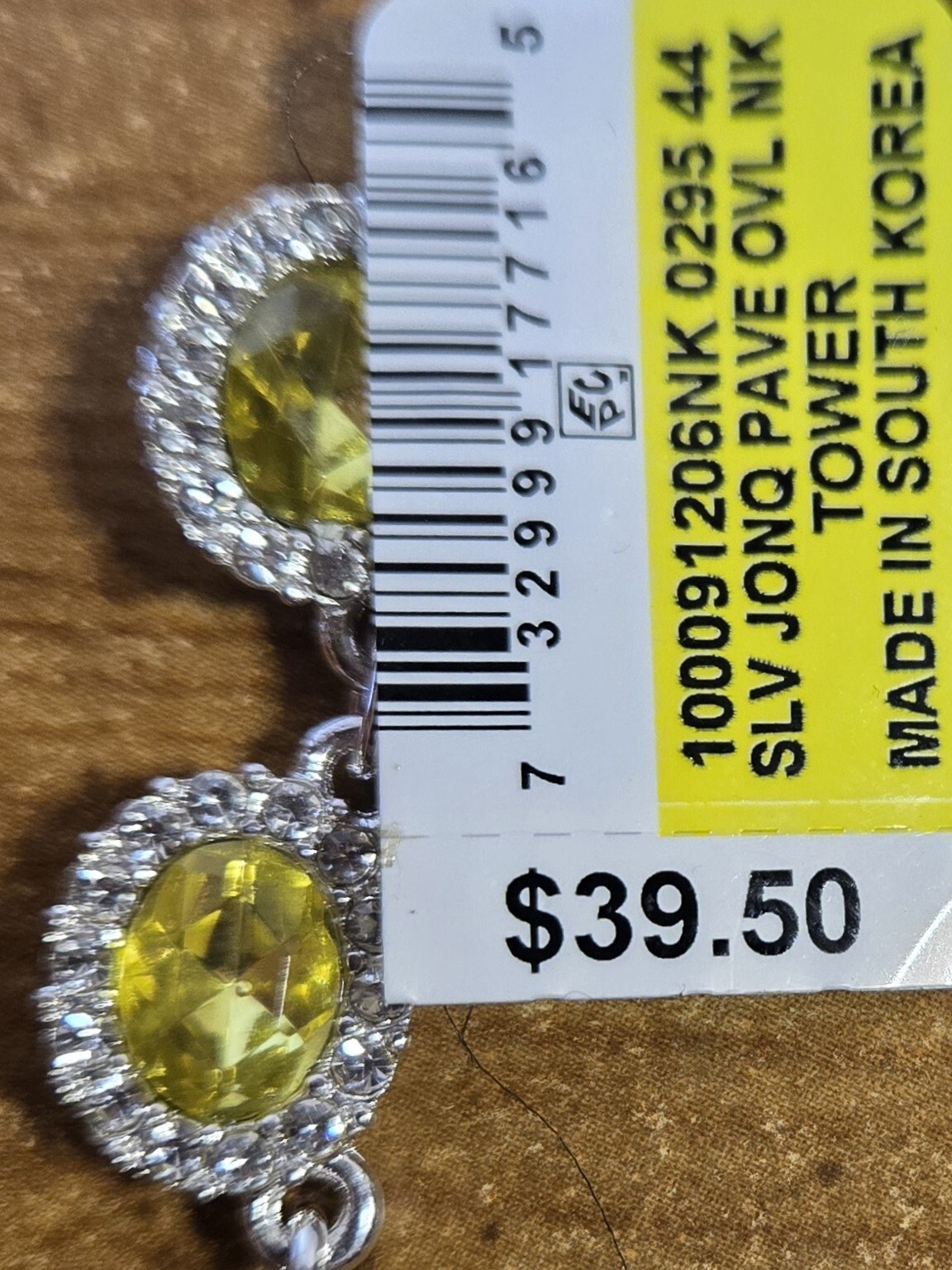 3 Pc. Macy’s Retired Stock Silver & Jonquil Crystal Jewelry Special Occasion Set