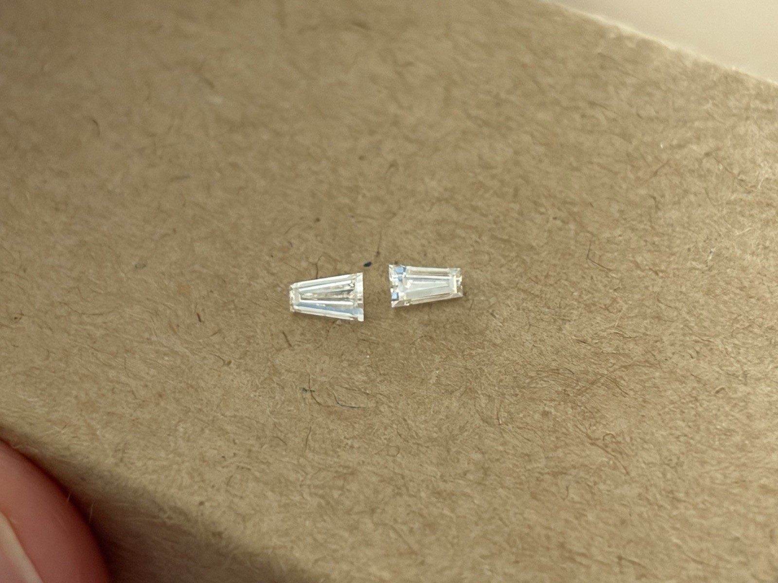 .50-.55tcw 4mm x 2.3mm Tapered Baguette Match Pair Natural Diamonds Loose VS
