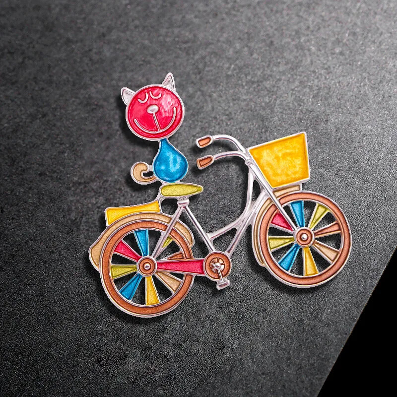 fashion cat bicycle brooch women’s clothing bag accessories
