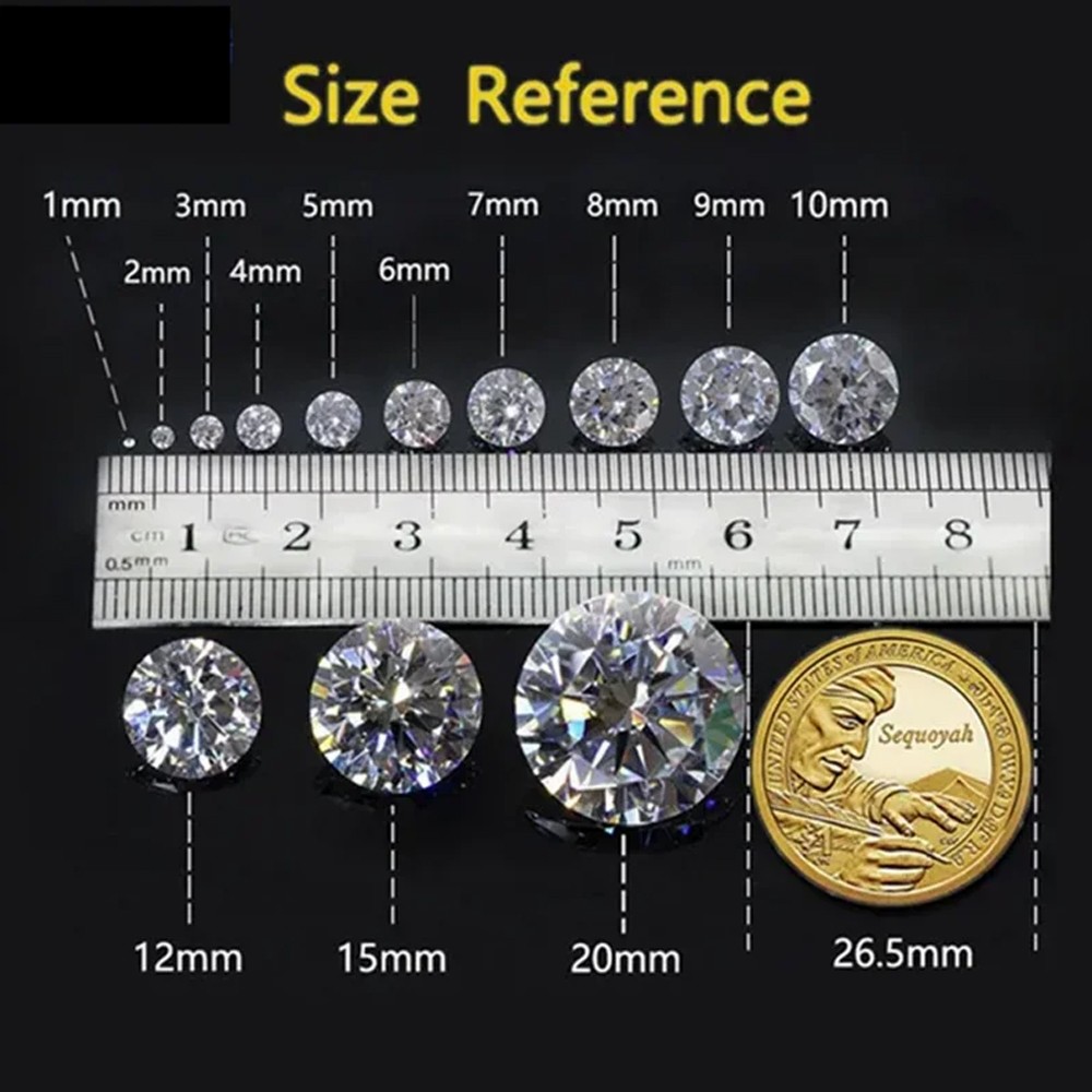 Round 0.1-10ct Moissanite Loose Stones Colorful VVS Gemstones for Jewelry Making
