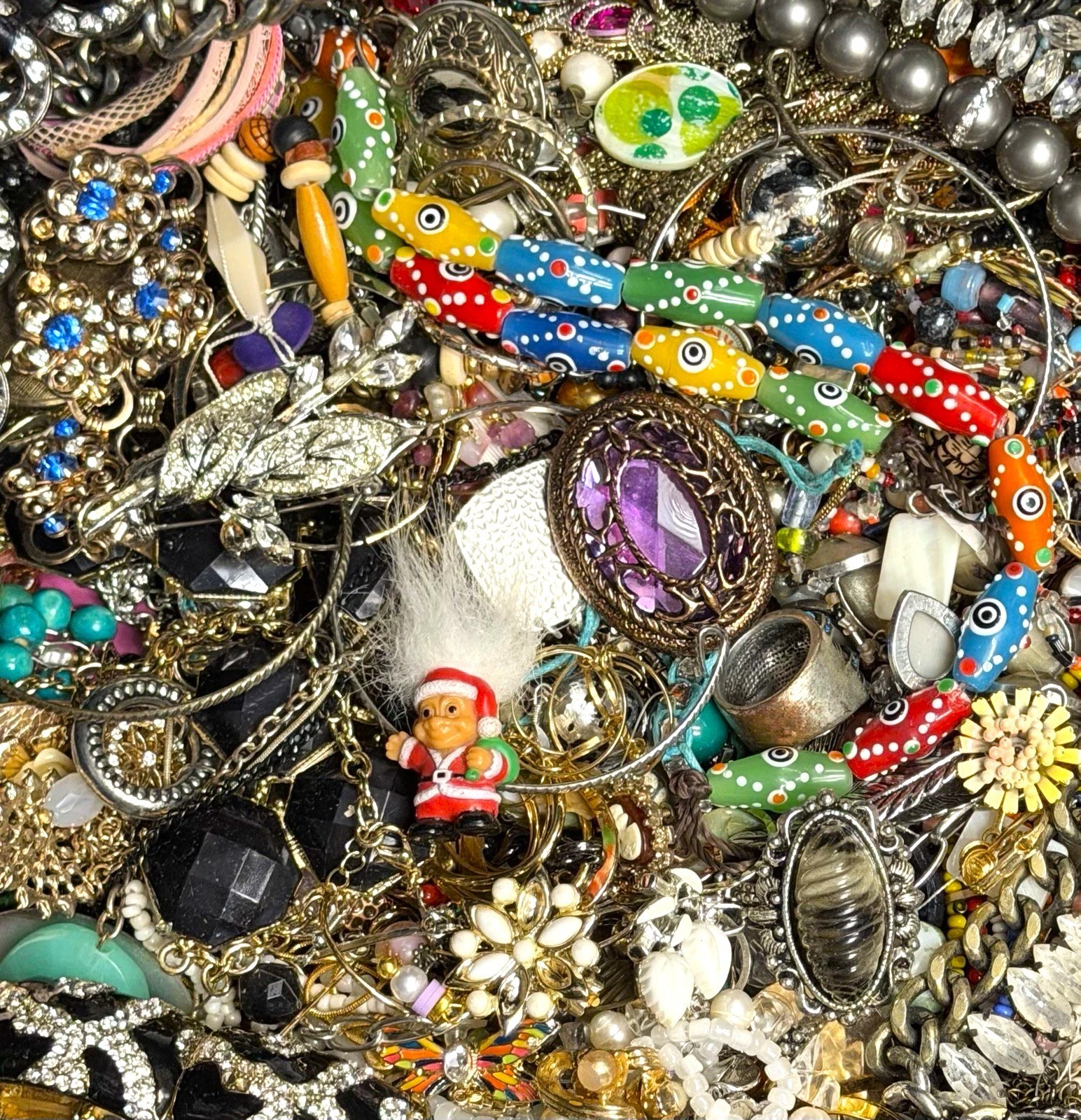 3 Pound Unsorted Huge Lot VTG Jewelry Vintage Now Junk & Wear Resell Tangled In