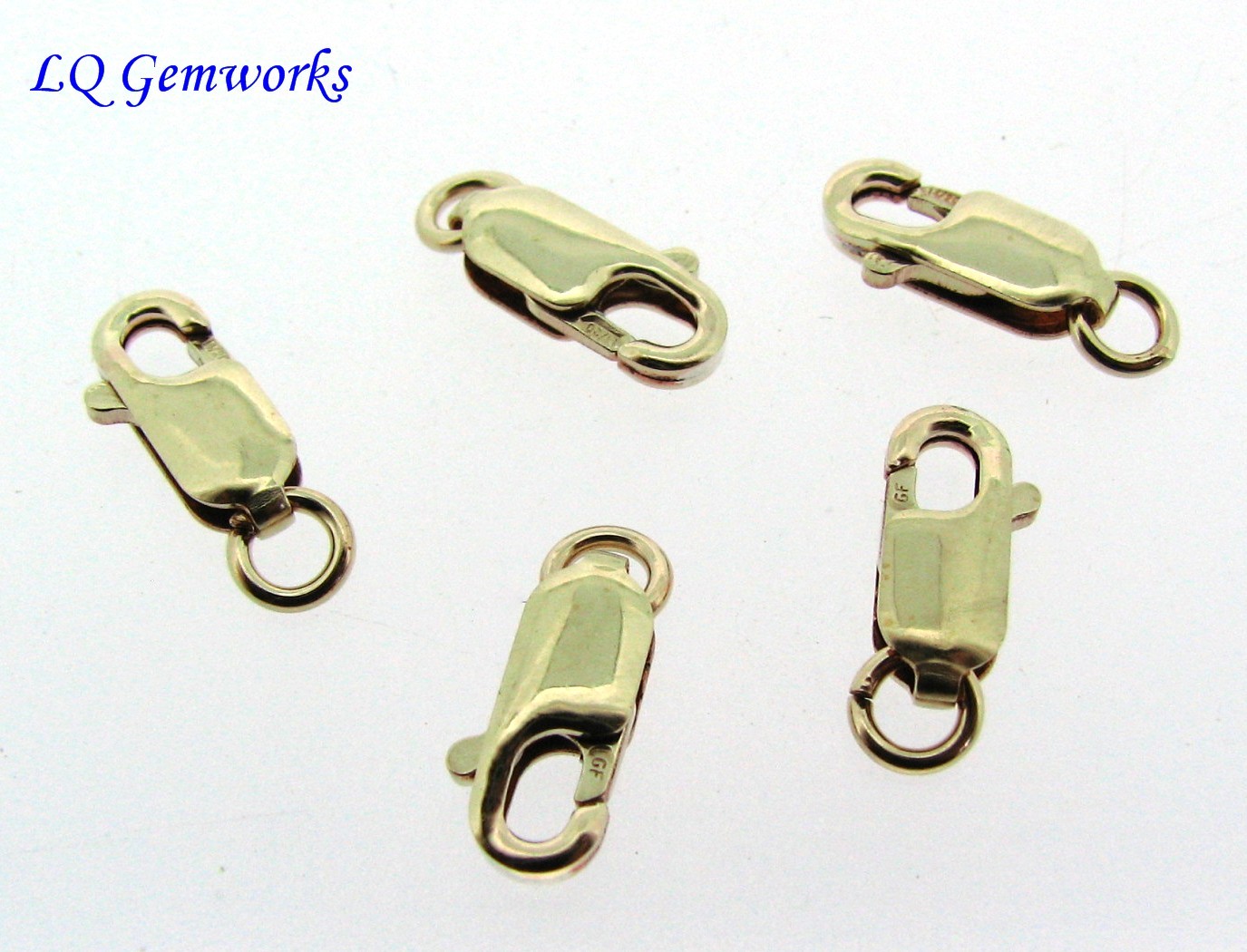 14k GOLD FILLED Lobster Claw Clasps 10x4mm 5 pieces