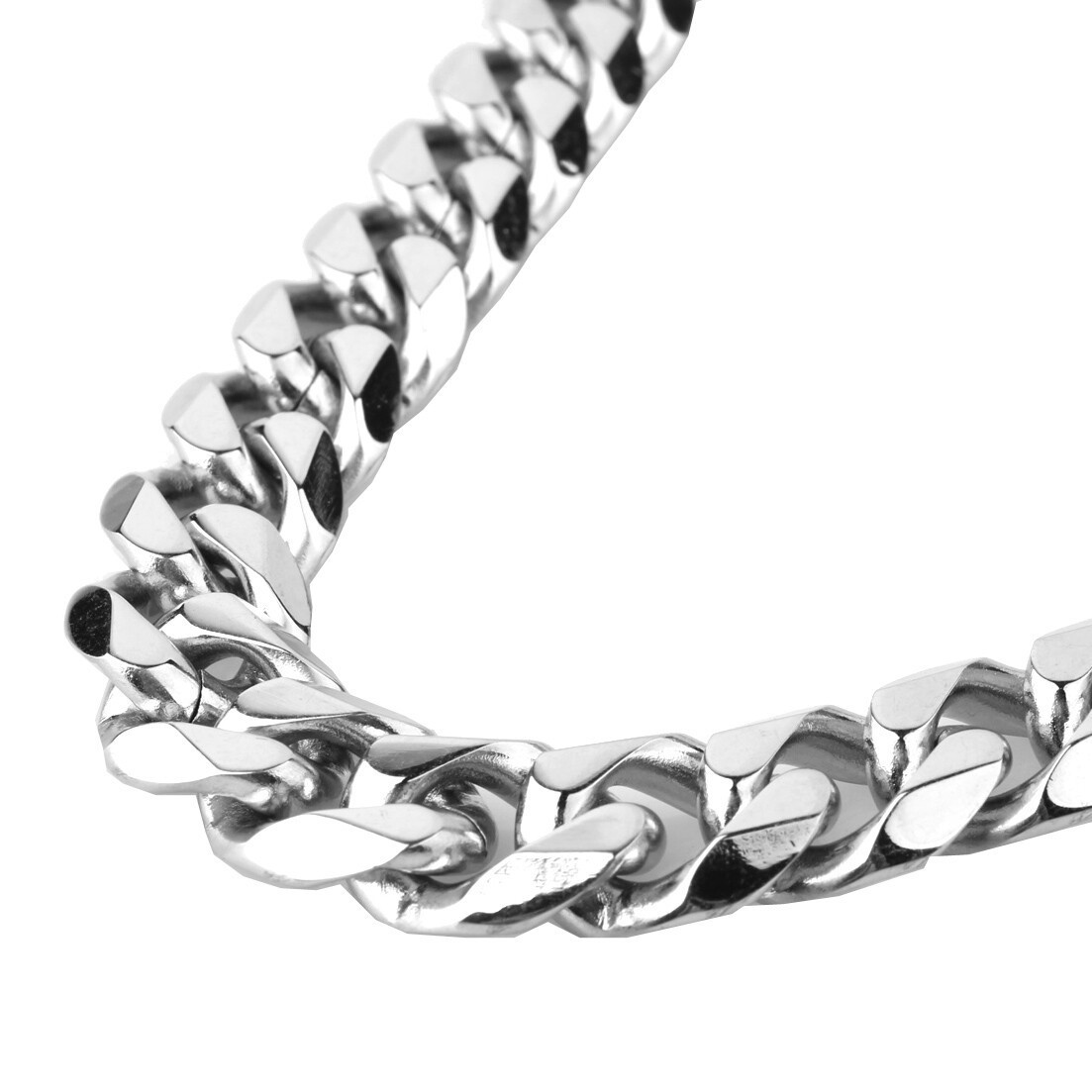 10/12/15/17mm MEN Chain Stainless Steel Link Cuban Curb Necklace Bracelet Jewelr