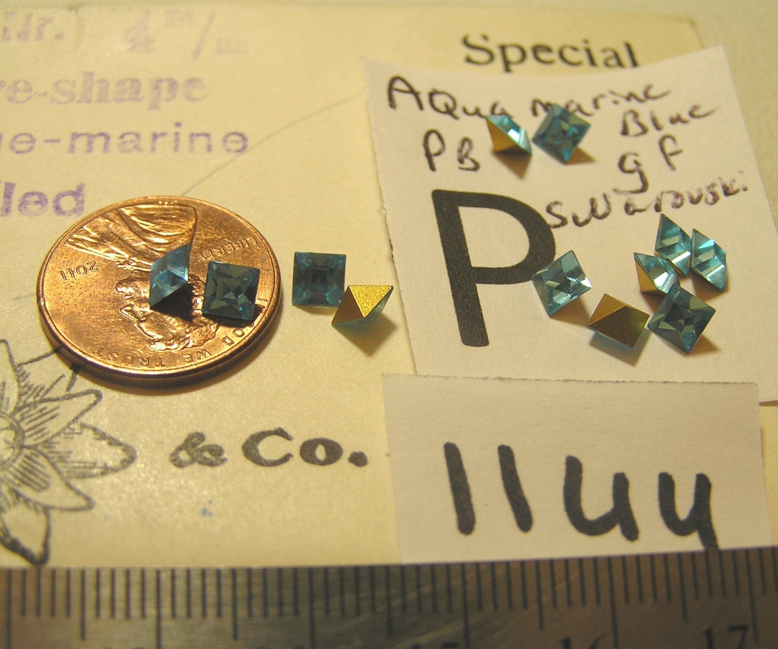 Vtg 4mm Square Swarovski Czech GF UF Pointed back Flat Rhinestone Jewelry Repair