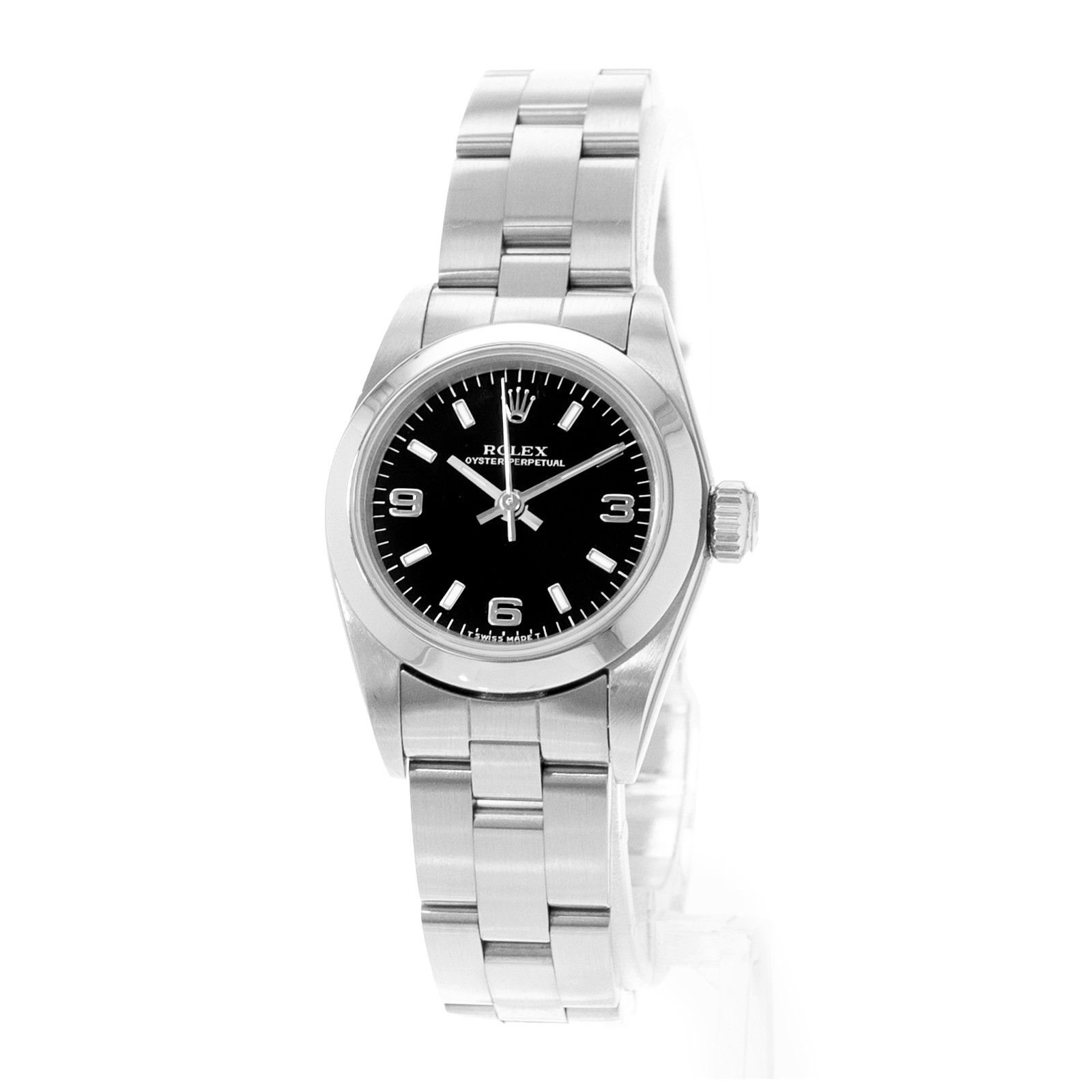 Rolex Oyster Perpetual 24 67180 Black Arabic Dial Steel Automatic Ladies Watch