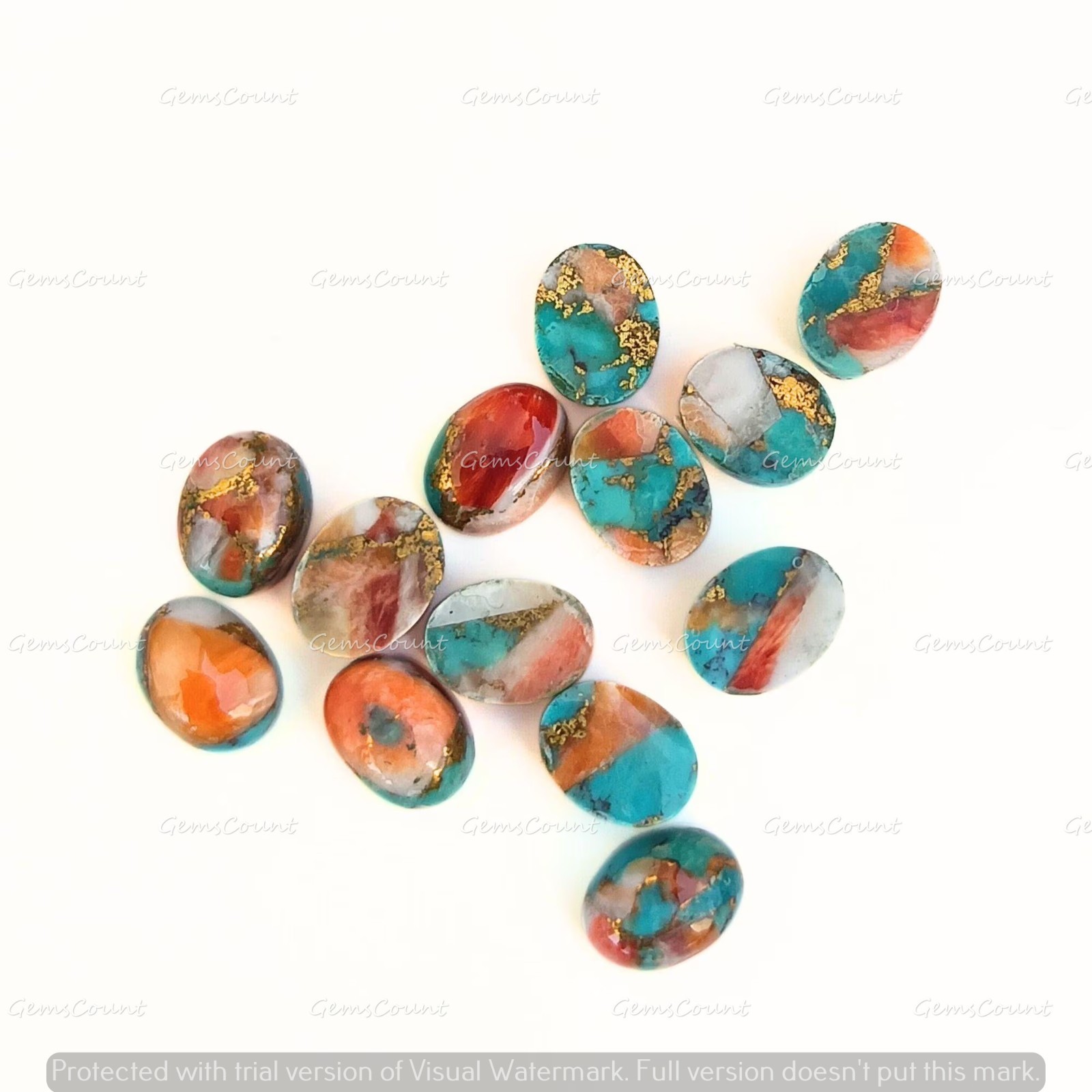 Natural Oyster Turquoise Oval Cabochon Gemstones For Crafting 3x5mm-15x20mm
