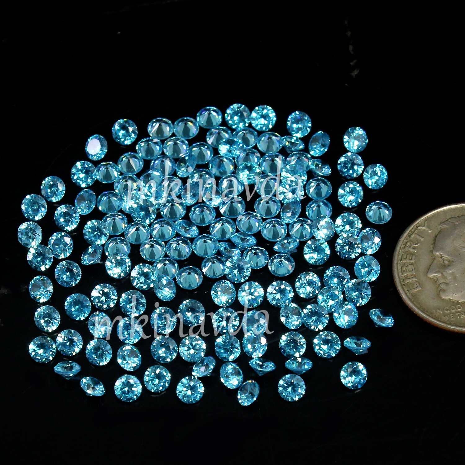 Natural Certified Brazil Blue Aquamarine 0.80 MM Round Cut Gemstone 1000 Pcs Lot