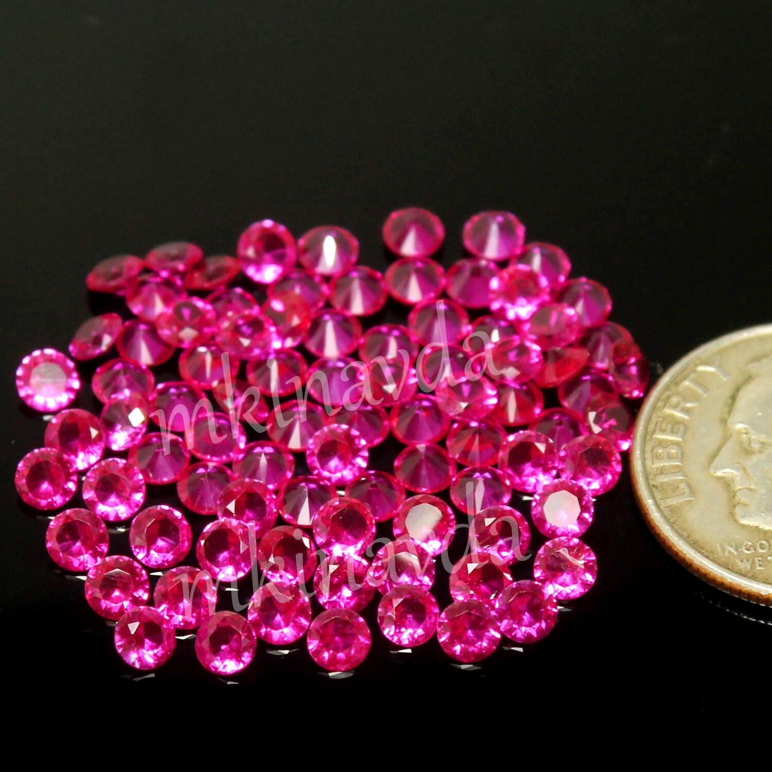 Natural Certified Mogok Pigeon Blood Red Ruby 0.80 MM Round Gemstone 1000 Pc Lot