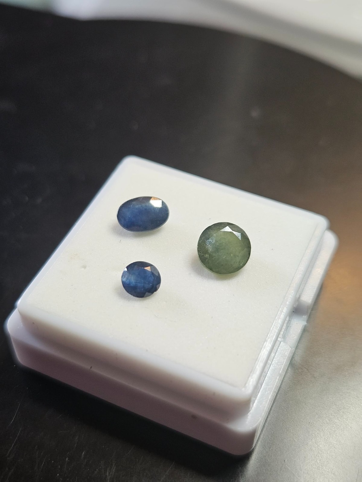 Sapphire Mix – Heavily Included – 1.27/.65/.27ct – Oval/Round – Blue/Green