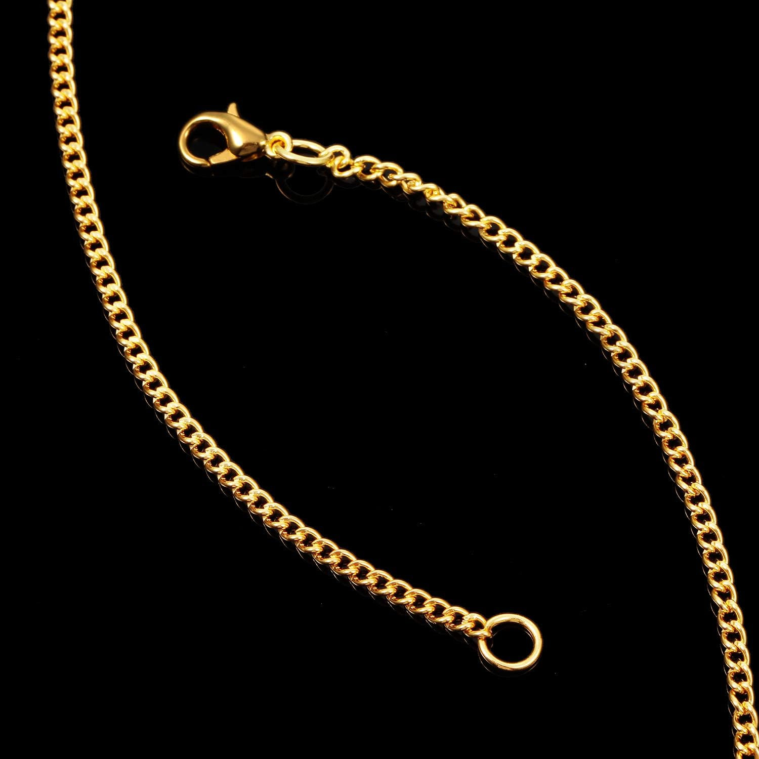 24 Pack Gold Plated Necklace Chain for Women Bulk 16-26 Inch 2 Mm Gold Plated DI