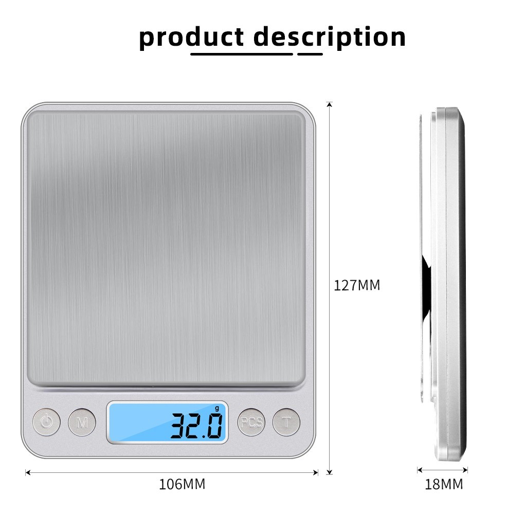 Digital Kitchen Scale Food Diet Cook Weight Jewelry Gold Grain Gram 2000g x 0.1g