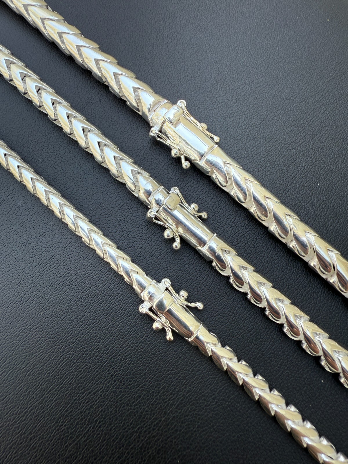 Real Solid 925 Silver Round Franco Chain 5-7mm Necklace Handmade W. Box Clasp