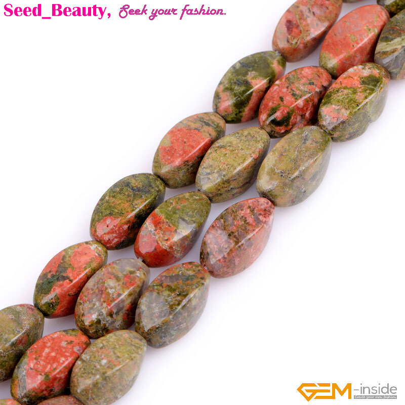 Natural Gemstone Stone Twist Beads Jewelry Making 15″ Loose 8x16mm Bead 24-25Pcs