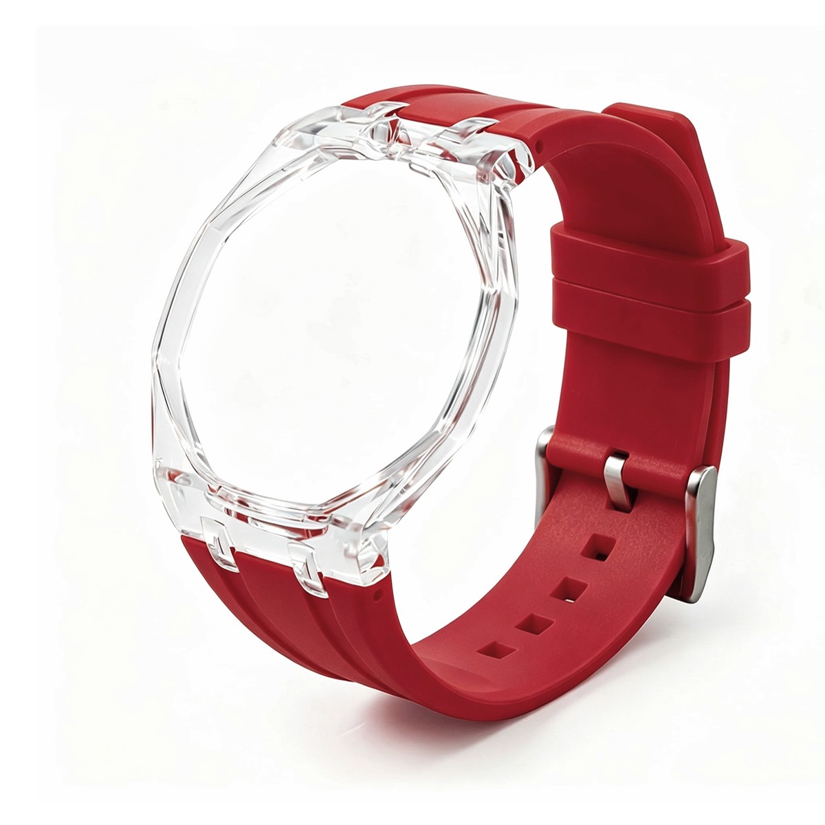 Transparent PC Glacier Case Silicone Wristband Mod Kit For Swatch X AP Royal Pop