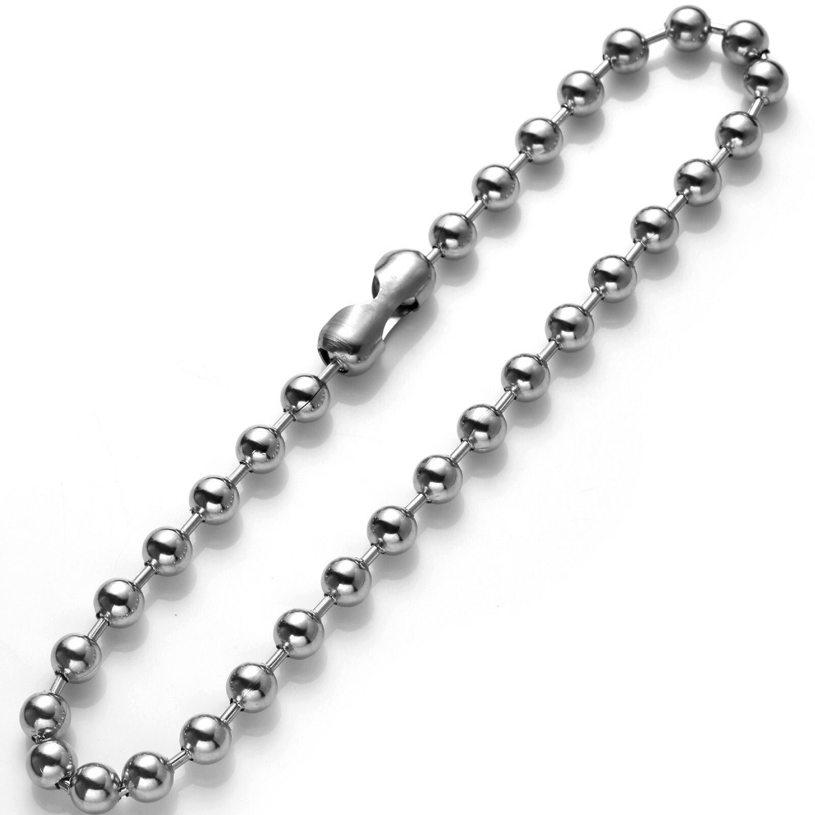 8/10/12mm Cool Silver Mens Ball Chain 316L Stainless Steel Necklace or Bracelet