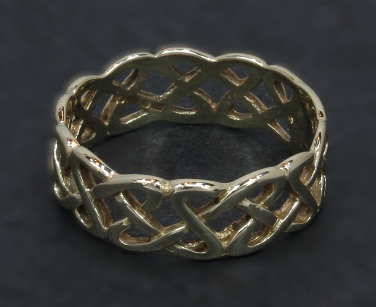 9 Carat Yellow Gold Open Celtic Band Ring Size N (80.26.295)