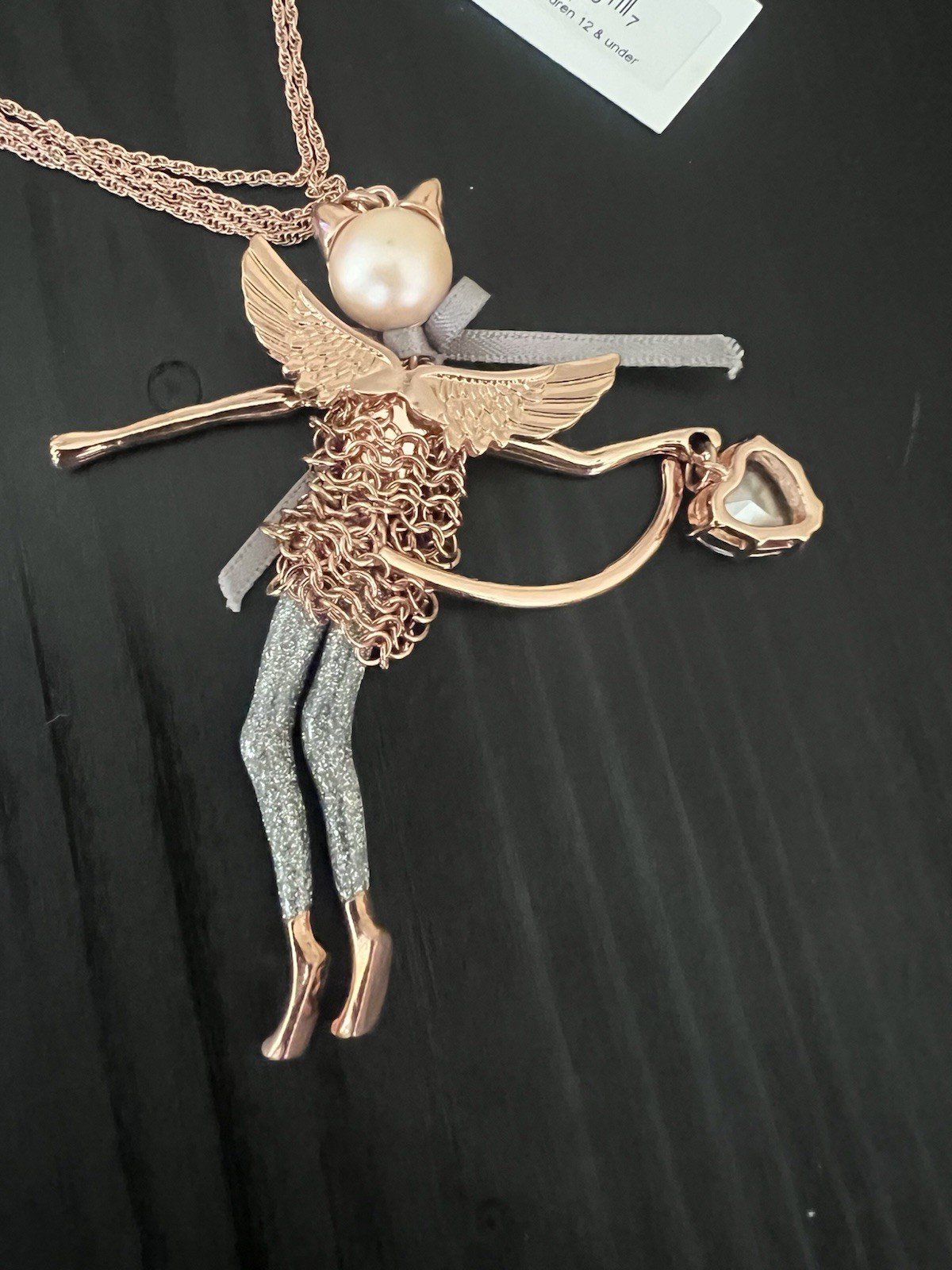 Betsey Johnson Just Kitten Around Bronze Cat Pendant – Rare – O4