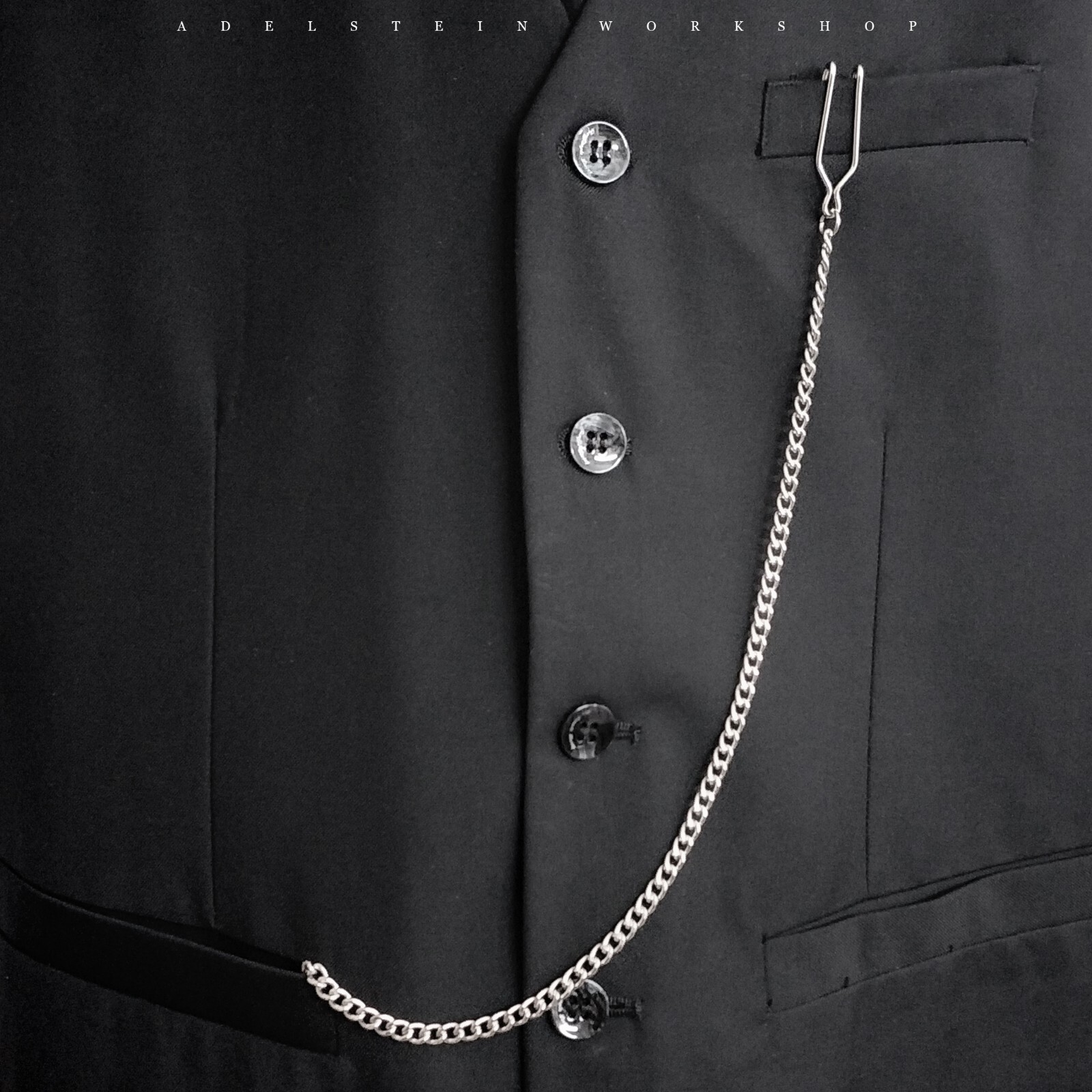 Men’s Double Curb Serpentine Silver Plated Pocket Watch Chain Swivel FOB New