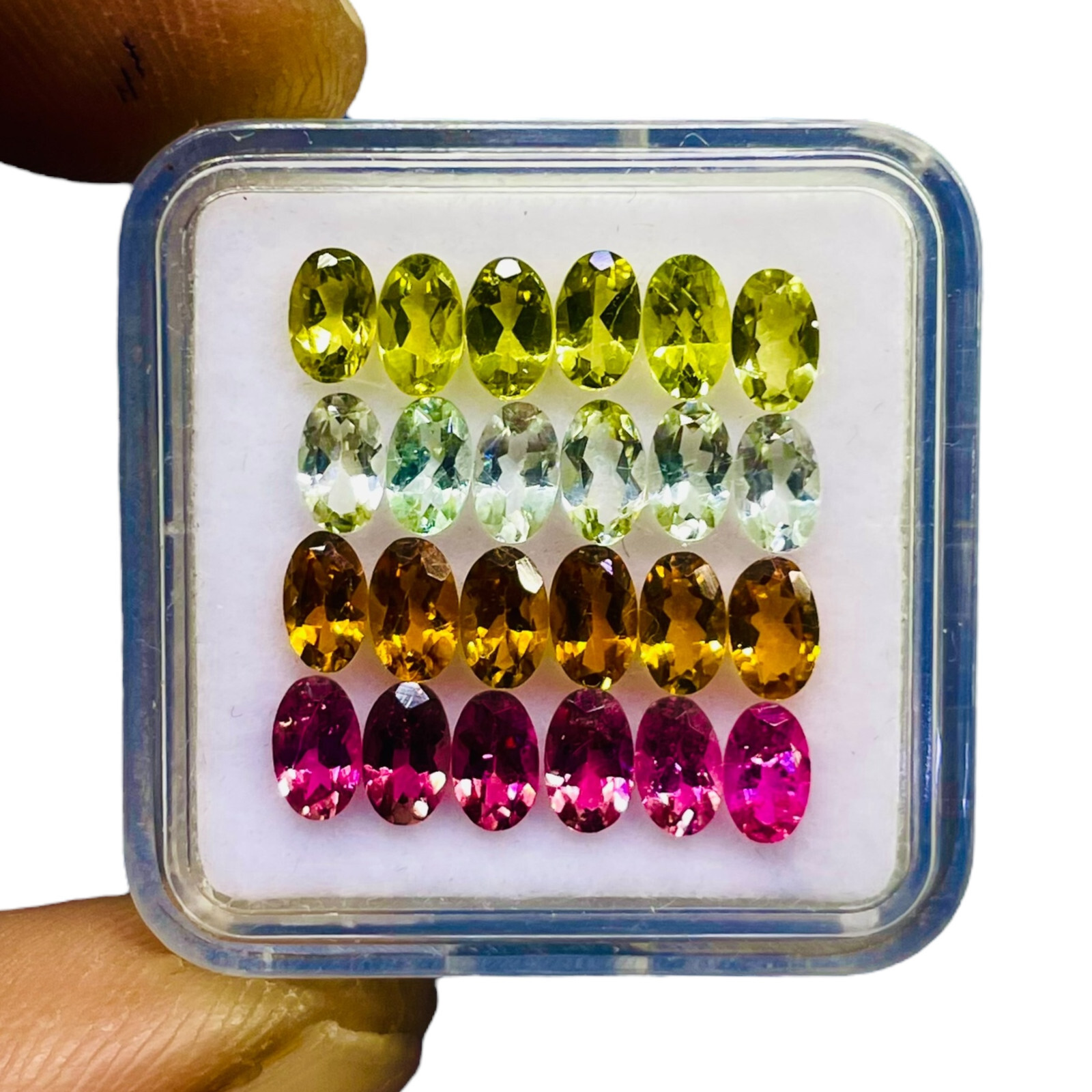 VVS 24 Pcs Natural Multi Tourmaline 5x3mm Oval Cut Loose Untreated Gemstones