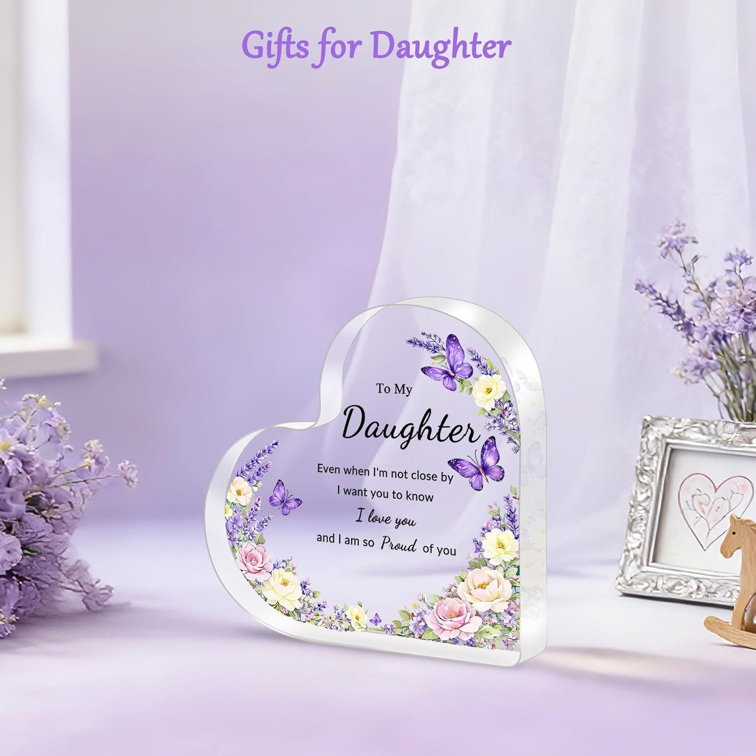 Birthday Gifts for Daughter, Daughter Gifts – to My Daughter Acrylic Heart Plaqu
