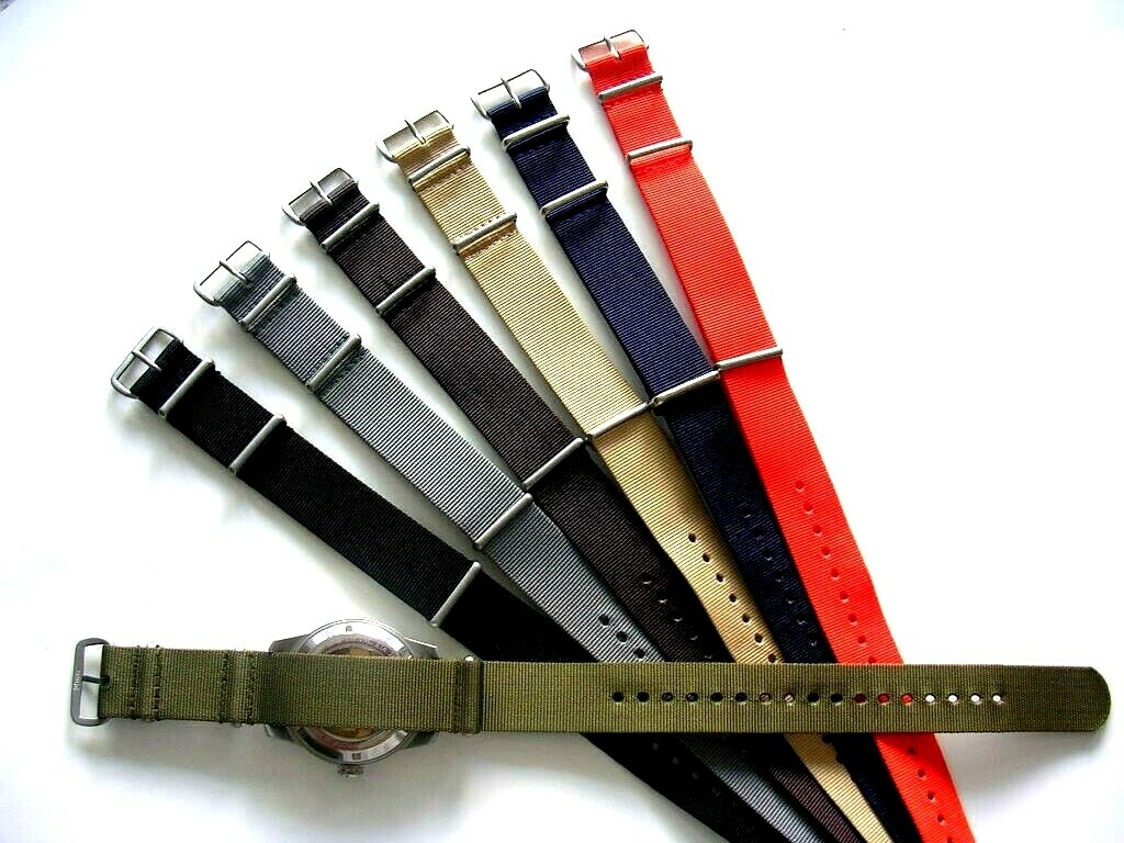 22mm Orange NATO G10 Premium Stitched watch strap 2 pak RAF Bonded IW SUISSE 20