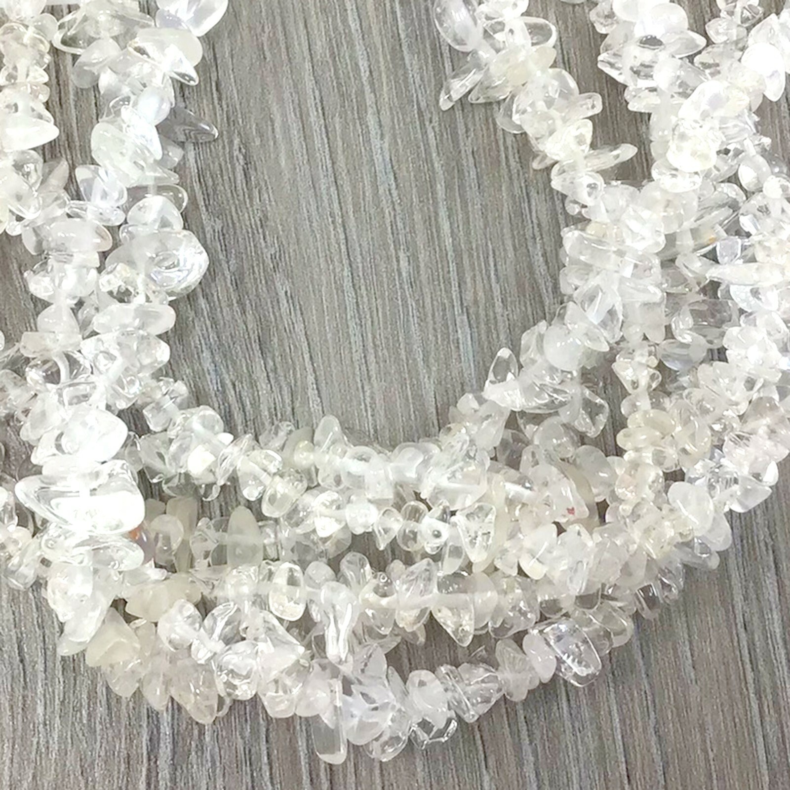 Natural Gemstones Clear Crystal Quartz Chip Beads 32″ Full Strand Jewelry Making