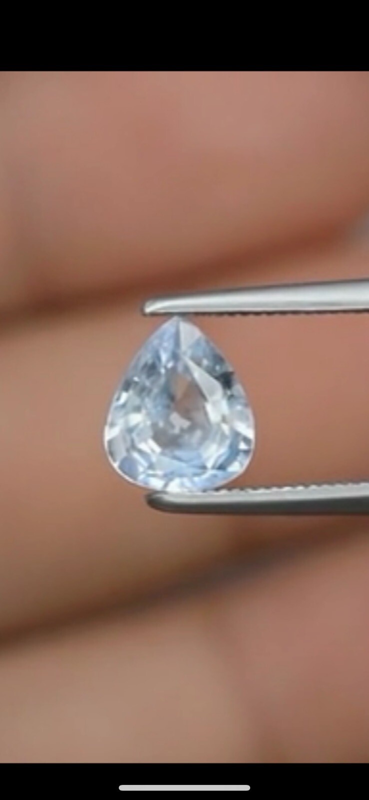 1.00ct 6.8×5.8mm Pear Light Blue Sapphire Ceylon, Heated