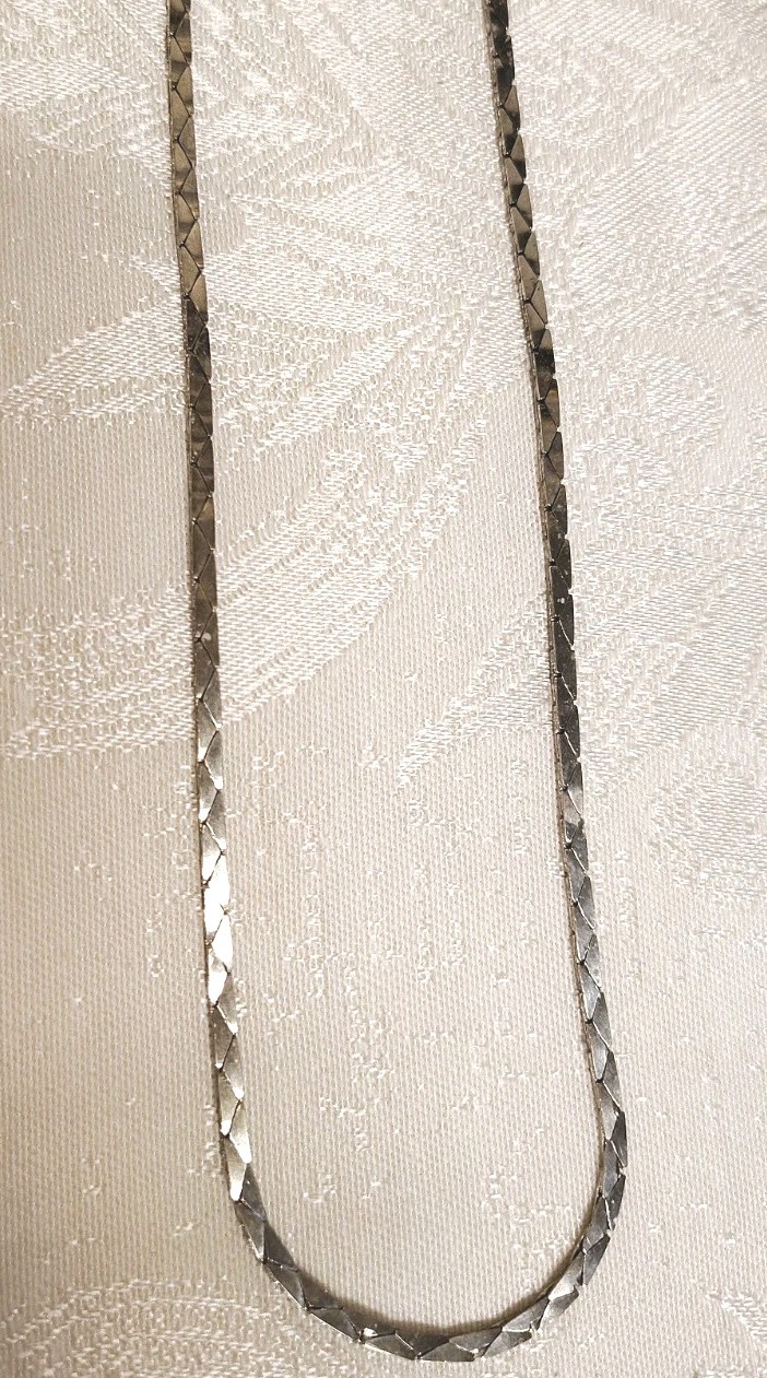 Vintage 17 Inch sterling silver plated Popcorn Chain Necklace